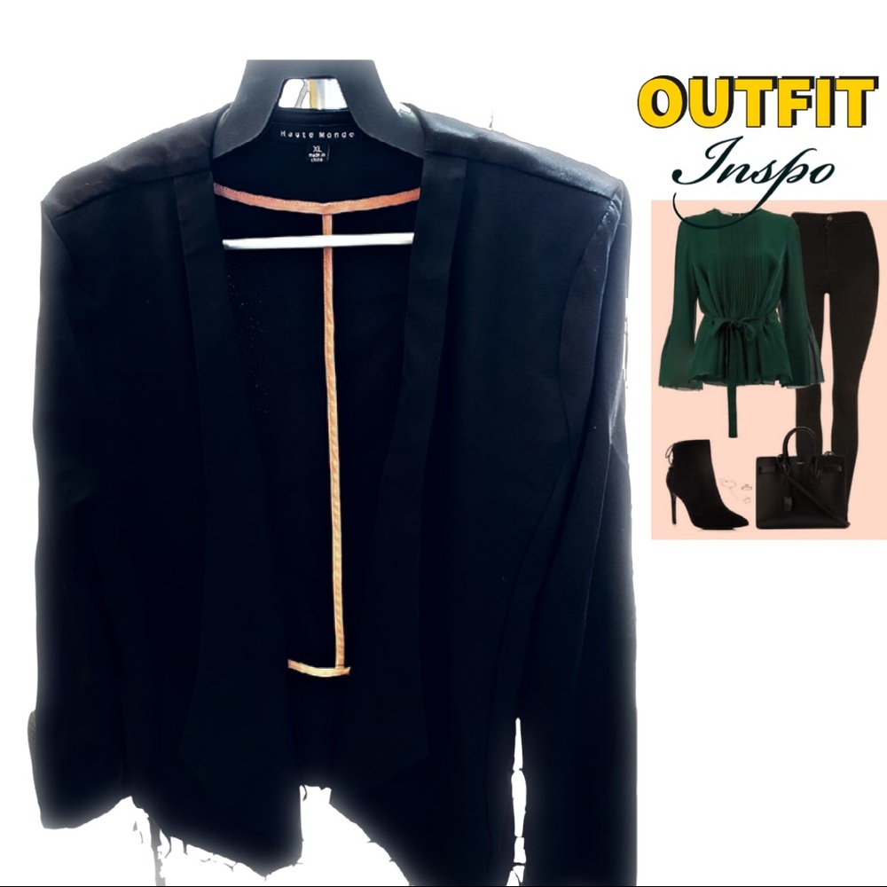 Black Lightweight Open Blazer